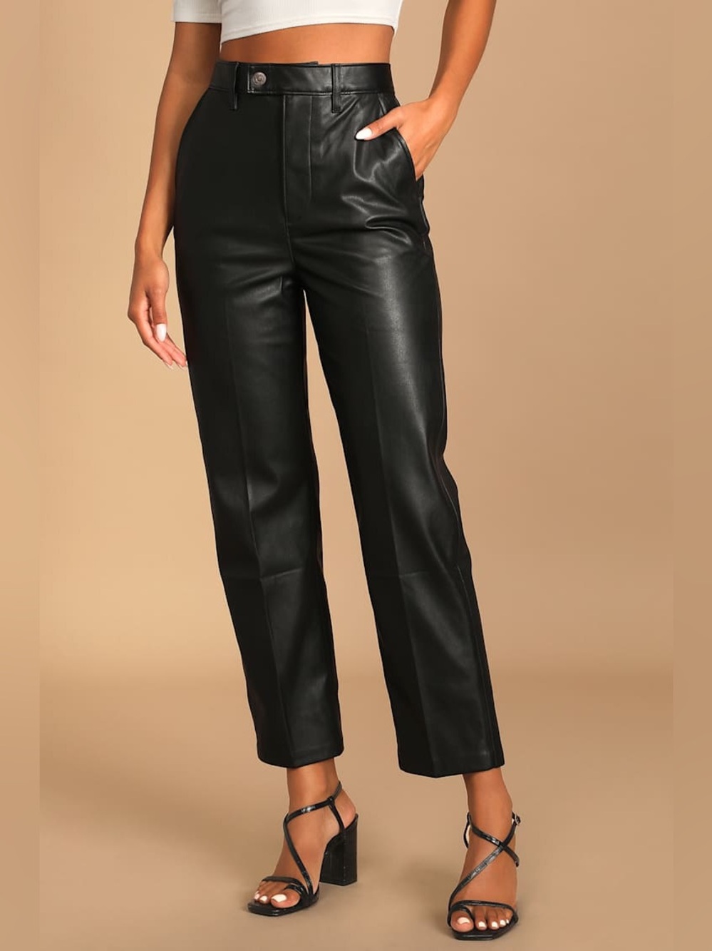 Levi’s Math Club Black Leather Trouser Pants